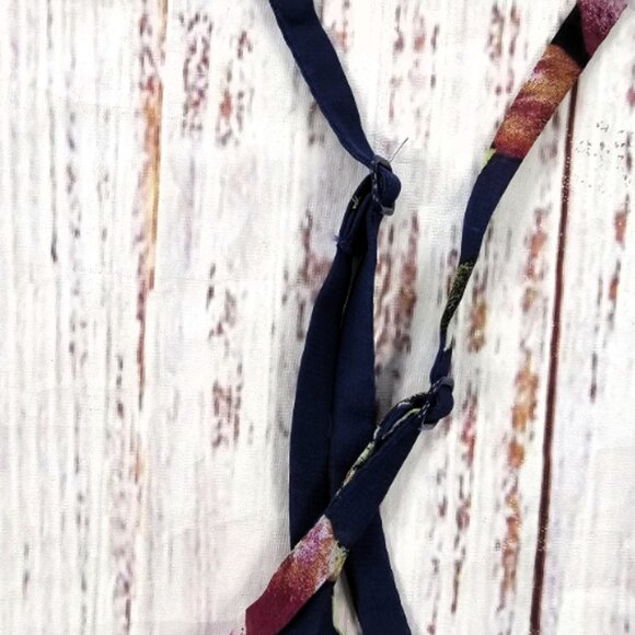 Lulus Always There For Me Navy Blue Floral Print Wrap Maxi Dress Small - Picture 13 of 14